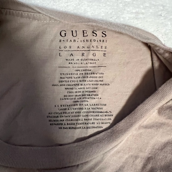 GUESS LA Logo Tee | Men’s Large | Taupe | Minor Flaw - Picture 5 of 5